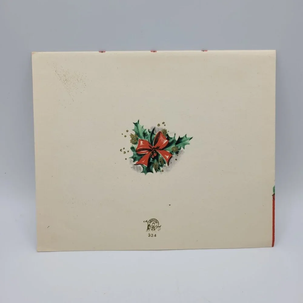 Vintage 1951 Joy To You‎ At Christmas Greeting Card With Envelope